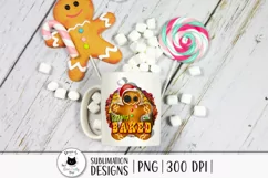 christmas png design with gingerbread shown on a mug