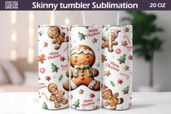Gingerbread Man Tumbler Wrap| Watercolor Gingerbread Tumbler Product Image 1