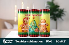 Christmas tumblers gingerbread man PNG | Tumbler design Product Image 1