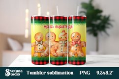 Christmas tumblers gingerbread man buffalo plaid sublimation