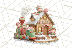 Gingerbread Village PNG Clipart, Candy Land Christmas Scene Product Image 2
