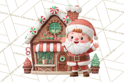 Gingerbread Village PNG Clipart, Candy Land Christmas Scene Product Image 3