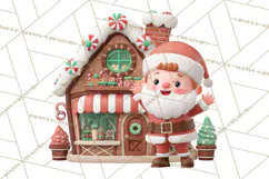 Gingerbread Village PNG Clipart, Candy Land Christmas Scene Product Image 3