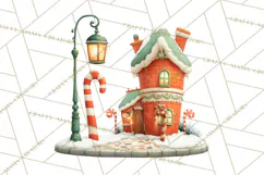 Gingerbread Village PNG Clipart, Candy Land Christmas Scene Product Image 5