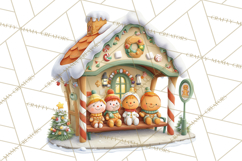 Gingerbread Village PNG Clipart, Candy Land Christmas Scene Product Image 2