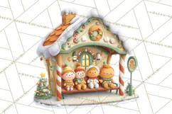 Gingerbread Village PNG Clipart, Candy Land Christmas Scene Product Image 2