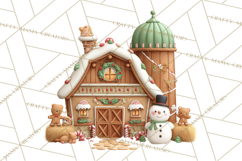 Gingerbread Village PNG Clipart, Candy Land Christmas Scene Product Image 3