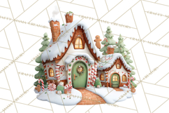 Gingerbread Village PNG Clipart, Candy Land Christmas Scene Product Image 4