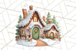 Gingerbread Village PNG Clipart, Candy Land Christmas Scene Product Image 4