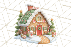 Gingerbread Village PNG Clipart, Candy Land Christmas Scene Product Image 5