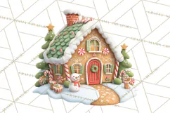 Gingerbread Village PNG Clipart, Candy Land Christmas Scene Product Image 5