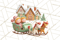 Gingerbread Village PNG Clipart, Candy Land Christmas Scene Product Image 3