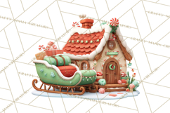 Gingerbread Village PNG Clipart, Candy Land Christmas Scene Product Image 4