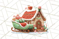 Gingerbread Village PNG Clipart, Candy Land Christmas Scene Product Image 4