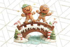 Gingerbread Village PNG Clipart, Candy Land Christmas Scene Product Image 5