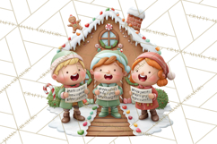 Gingerbread Village PNG Clipart, Candy Land Christmas Scene Product Image 2