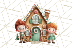 Gingerbread Village PNG Clipart, Candy Land Christmas Scene Product Image 3