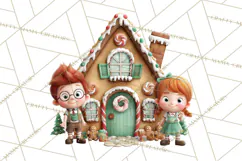 Gingerbread Village PNG Clipart, Candy Land Christmas Scene Product Image 3