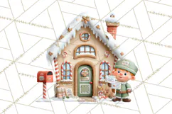 Gingerbread Village PNG Clipart, Candy Land Christmas Scene Product Image 4
