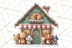 Gingerbread Village PNG Clipart, Candy Land Christmas Scene Product Image 5