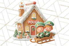 Gingerbread Village PNG Clipart, Candy Land Christmas Scene Product Image 2