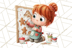 Gingerbread Village PNG Clipart, Candy Land Christmas Scene Product Image 3