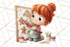 Gingerbread Village PNG Clipart, Candy Land Christmas Scene Product Image 3