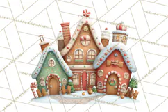 Gingerbread Village PNG Clipart, Candy Land Christmas Scene Product Image 3