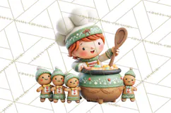 Gingerbread Village PNG Clipart, Candy Land Christmas Scene Product Image 2