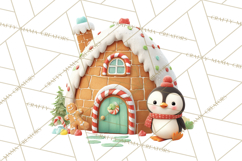 Gingerbread Village PNG Clipart, Candy Land Christmas Scene Product Image 3