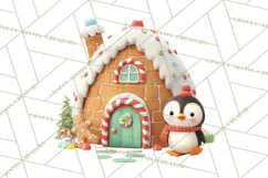 Gingerbread Village PNG Clipart, Candy Land Christmas Scene Product Image 3