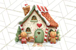 Gingerbread Village PNG Clipart, Candy Land Christmas Scene Product Image 5