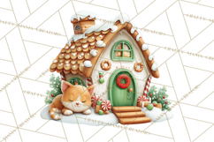 Gingerbread Village PNG Clipart, Candy Land Christmas Scene Product Image 2