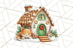 Gingerbread Village PNG Clipart, Candy Land Christmas Scene Product Image 2