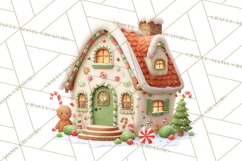 Gingerbread Village PNG Clipart, Candy Land Christmas Scene Product Image 3