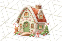 Gingerbread Village PNG Clipart, Candy Land Christmas Scene Product Image 3