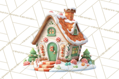 Gingerbread Village PNG Clipart, Candy Land Christmas Scene Product Image 4