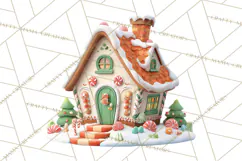 Gingerbread Village PNG Clipart, Candy Land Christmas Scene Product Image 4