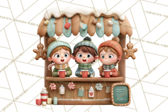 Gingerbread Village PNG Clipart, Candy Land Christmas Scene Product Image 5