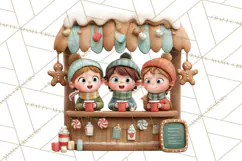 Gingerbread Village PNG Clipart, Candy Land Christmas Scene Product Image 5