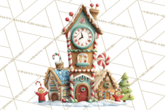 Gingerbread Village PNG Clipart, Candy Land Christmas Scene Product Image 4