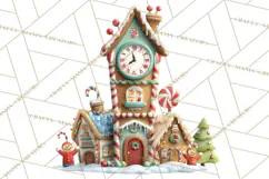 Gingerbread Village PNG Clipart, Candy Land Christmas Scene Product Image 4