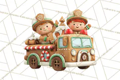 Gingerbread Village PNG Clipart, Candy Land Christmas Scene Product Image 5
