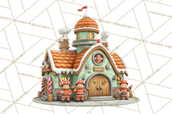 Gingerbread Village PNG Clipart, Candy Land Christmas Scene Product Image 2