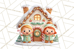 Gingerbread Village PNG Clipart, Candy Land Christmas Scene Product Image 3