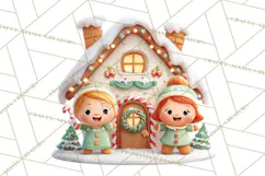 Gingerbread Village PNG Clipart, Candy Land Christmas Scene Product Image 3