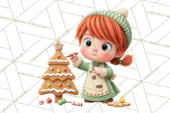Gingerbread Village PNG Clipart, Candy Land Christmas Scene Product Image 5