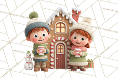 Gingerbread Village PNG Clipart, Candy Land Christmas Scene Product Image 3