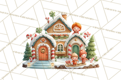 Gingerbread Village PNG Clipart, Candy Land Christmas Scene Product Image 5