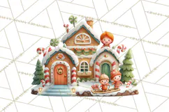 Gingerbread Village PNG Clipart, Candy Land Christmas Scene Product Image 5